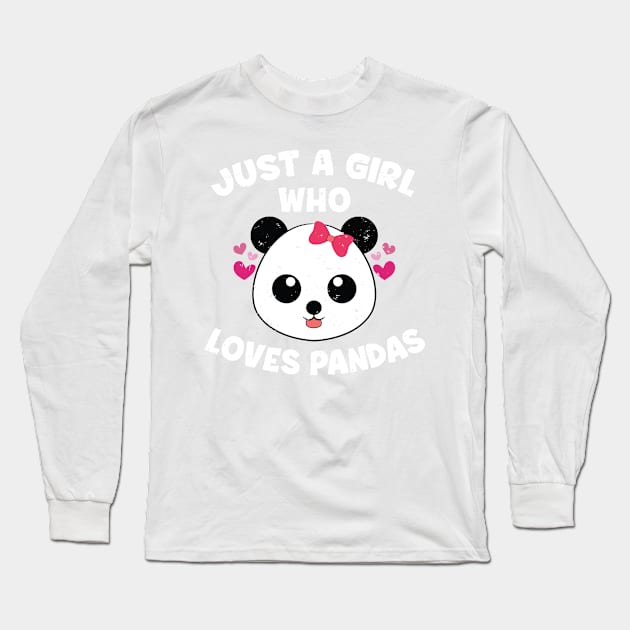 Panda Love Girl Long Sleeve T-Shirt by PixelArt